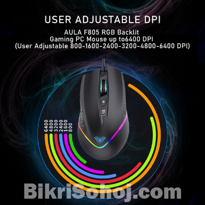 AULA F805 Wired Programmable Gaming Mouse